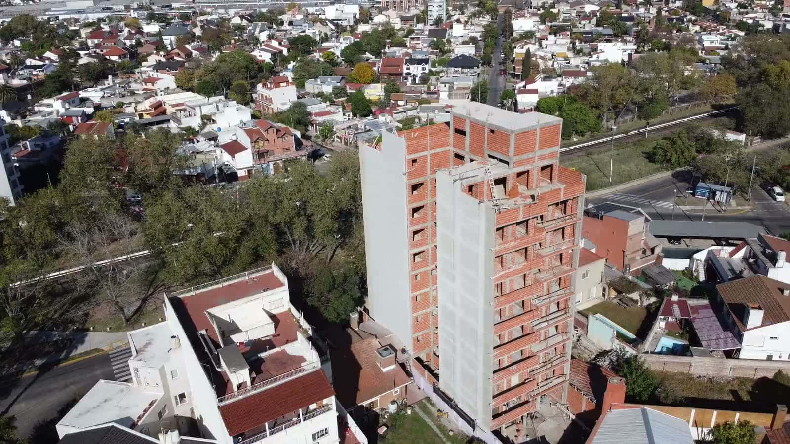 Vista aérea de una obra de Construfac en construcción