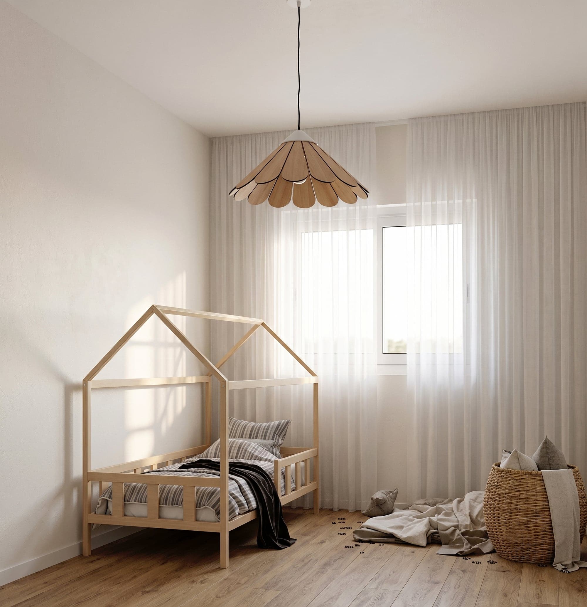 Render del dormitorio de los chicos del departamento G